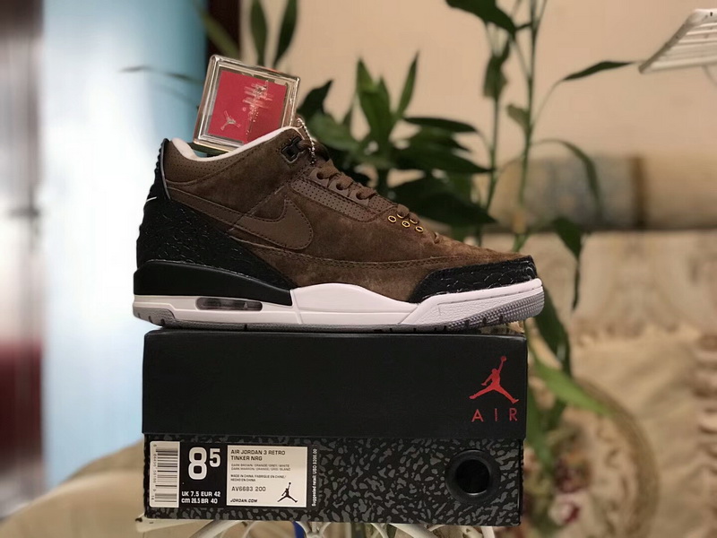 Authentic Air Jordan 3 JTH NRG Tinker“brown black”